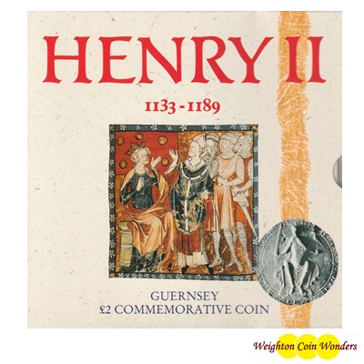 1991 Guernsey £2 Commemorative Coin - Henry II